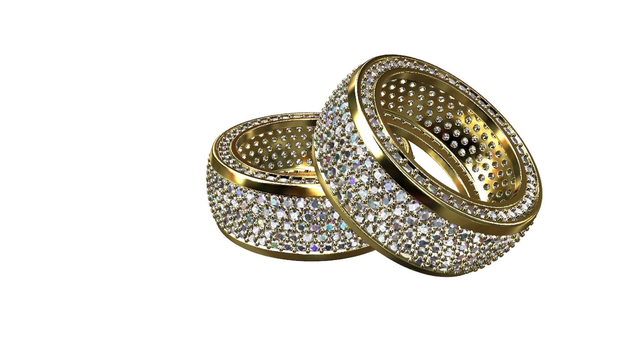 Diamond pave Ring 3D print model_34