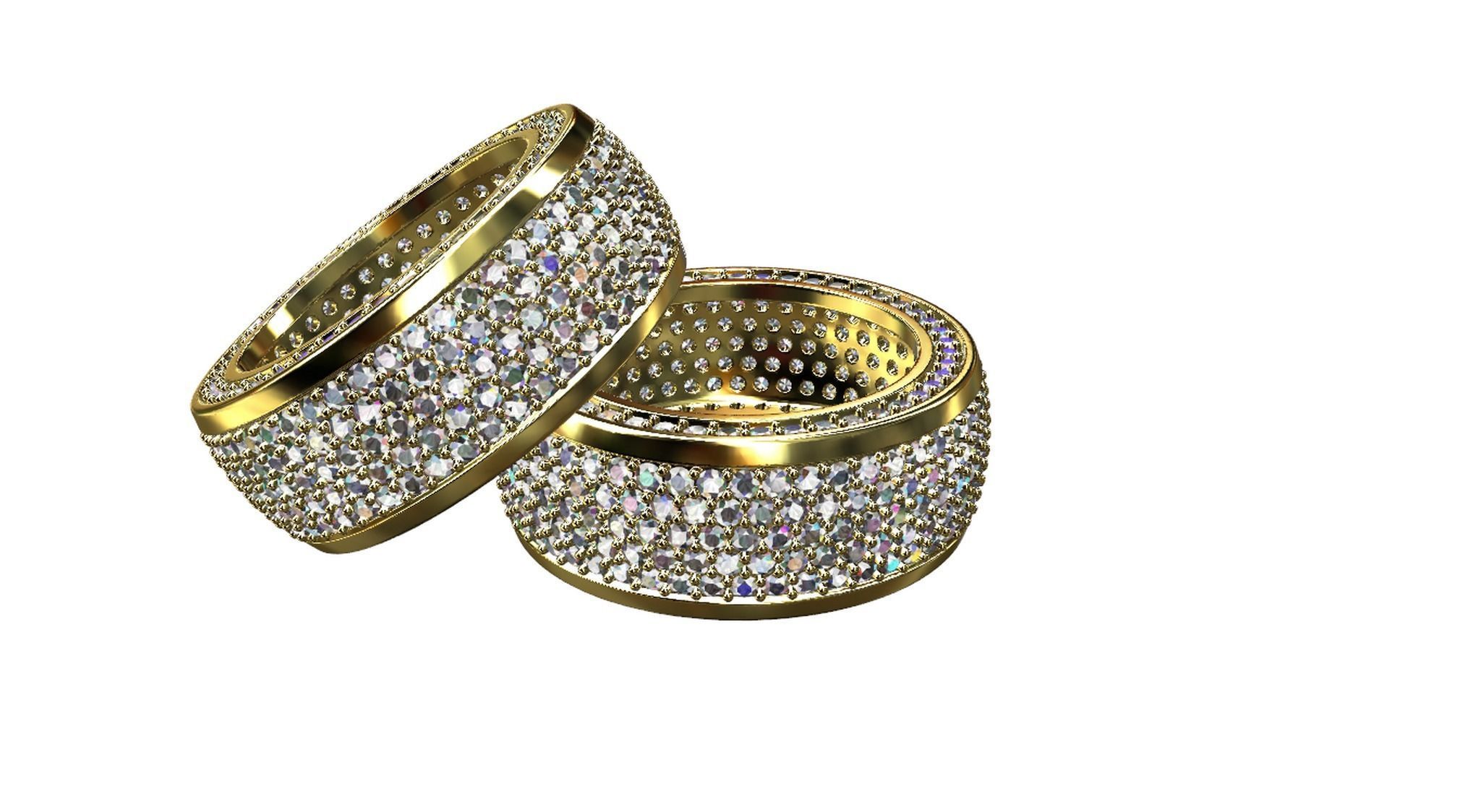 Diamond pave Ring 3D print model_76