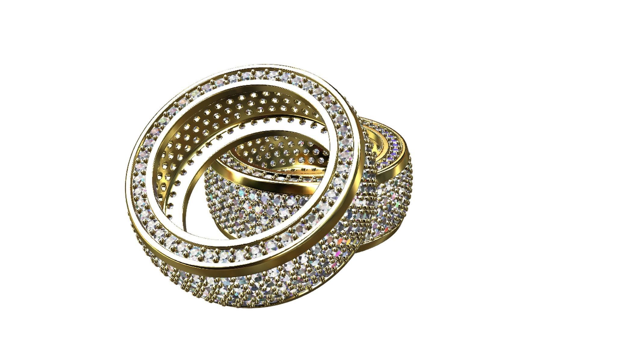 Diamond pave Ring 3D print model_25