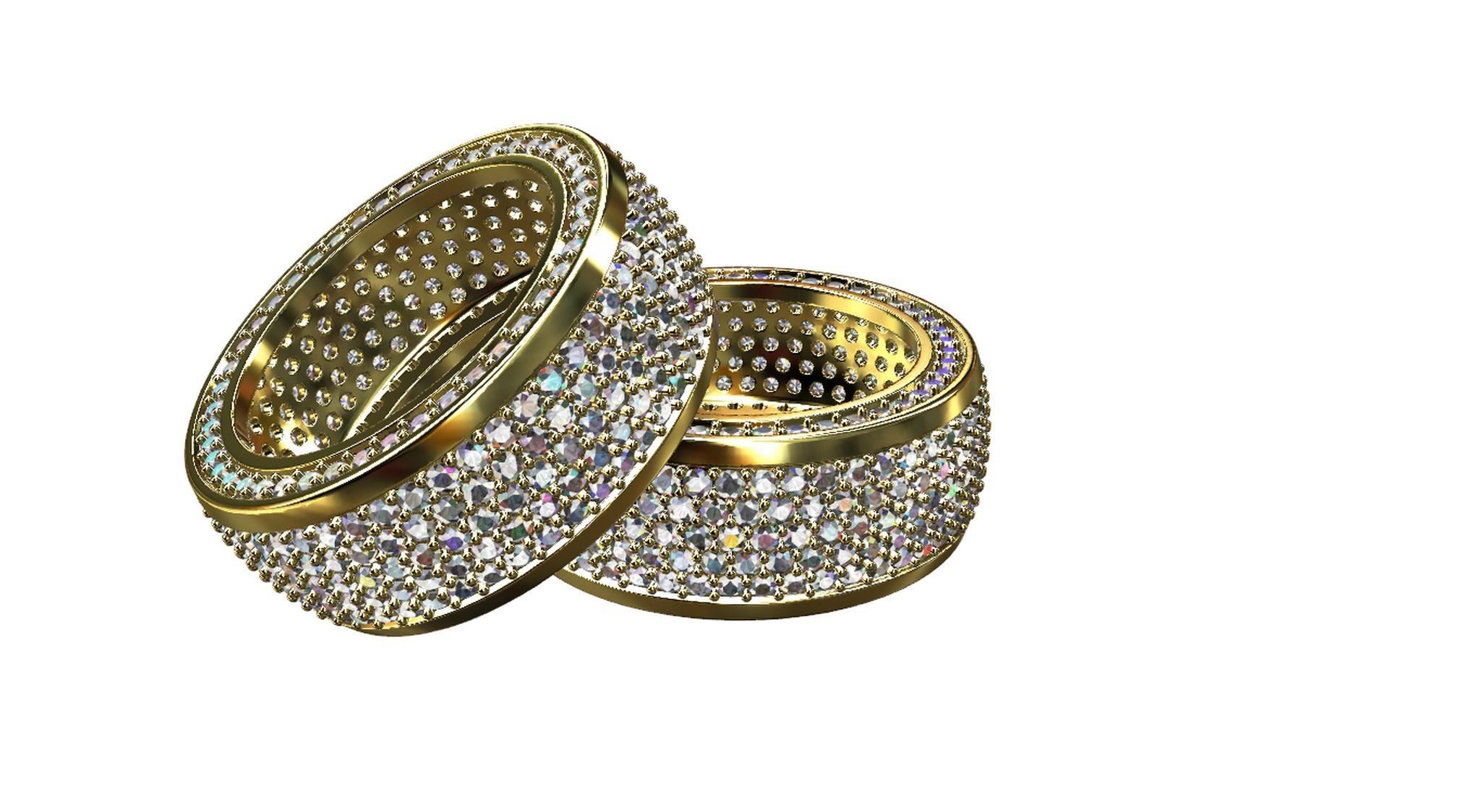 Diamond pave Ring 3D print model_80