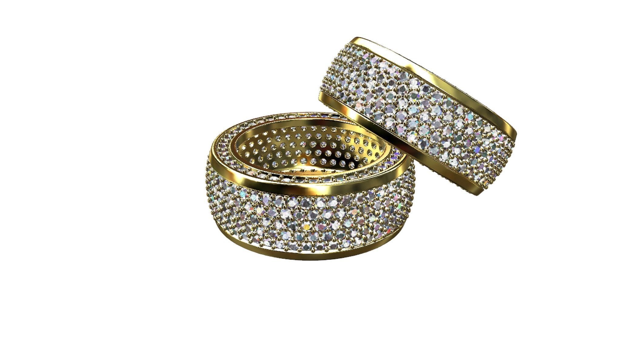 Diamond pave Ring 3D print model_46