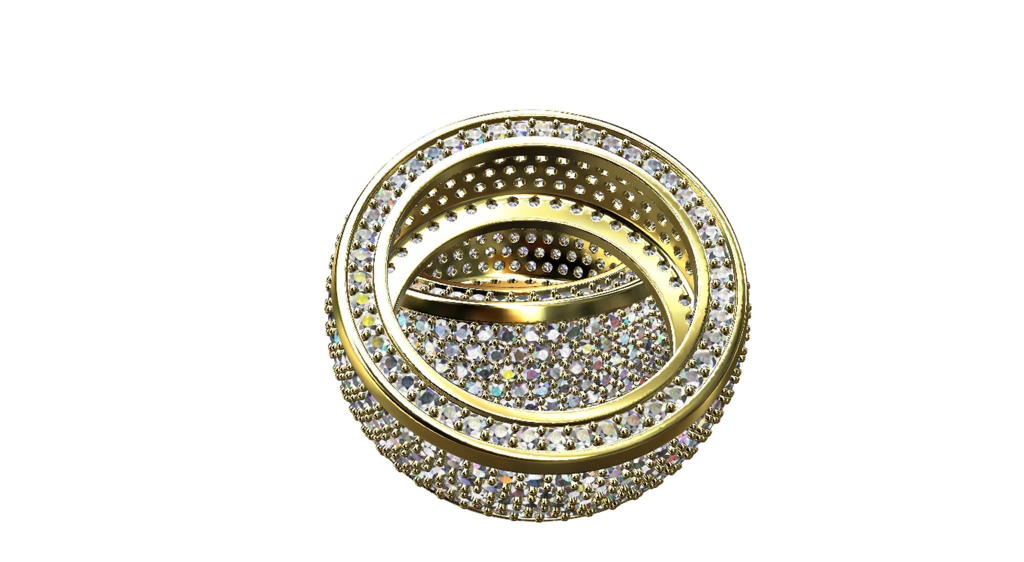 Diamond pave Ring 3D print model_20