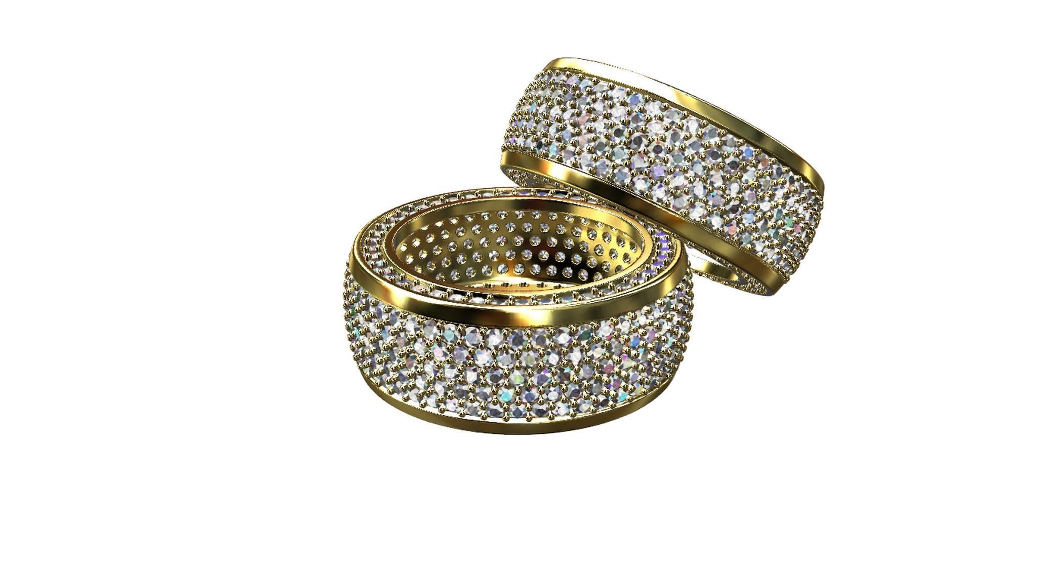 Diamond pave Ring 3D print model_48