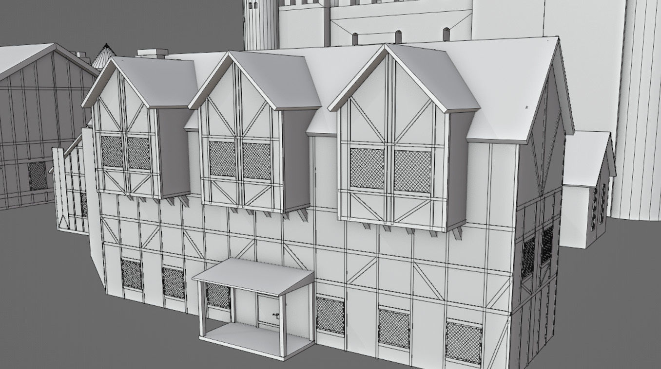 Low Poly Medieval Castle Town Pack Low-poly 3D model_10