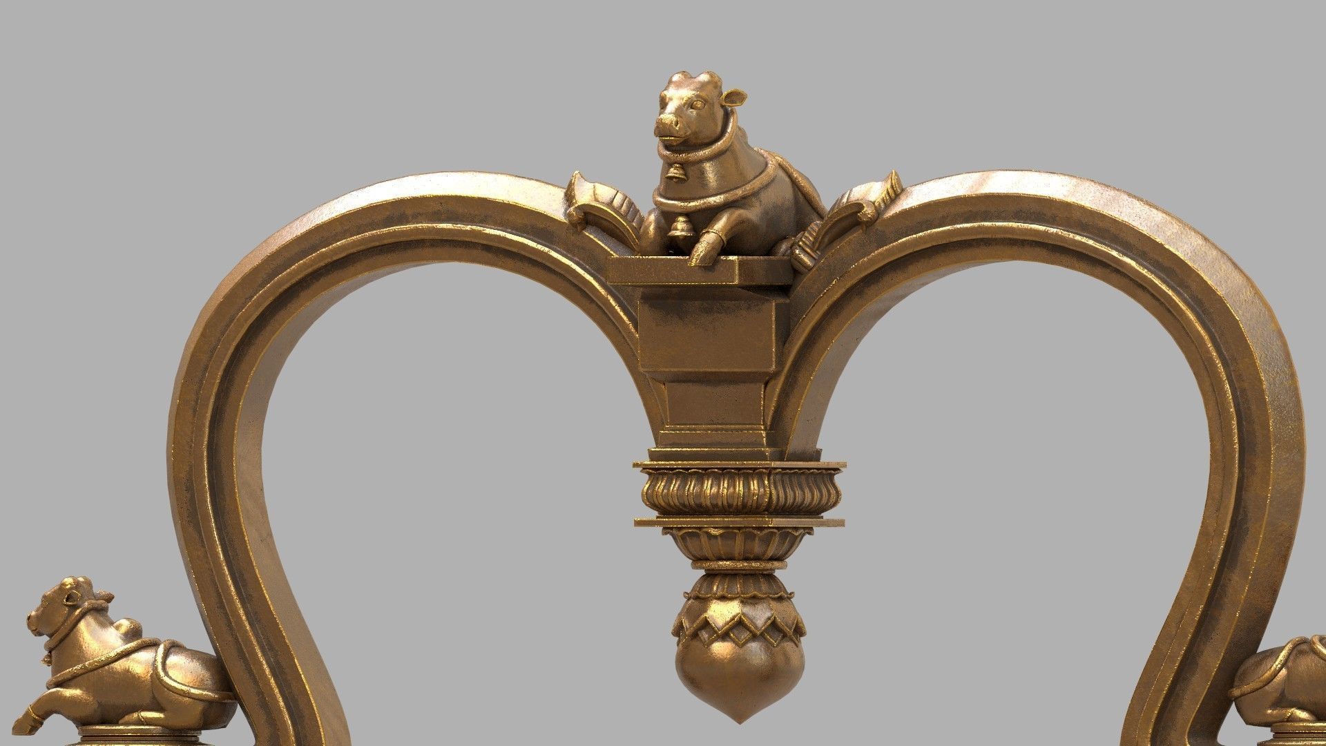 nandi temple bell  3D model_5