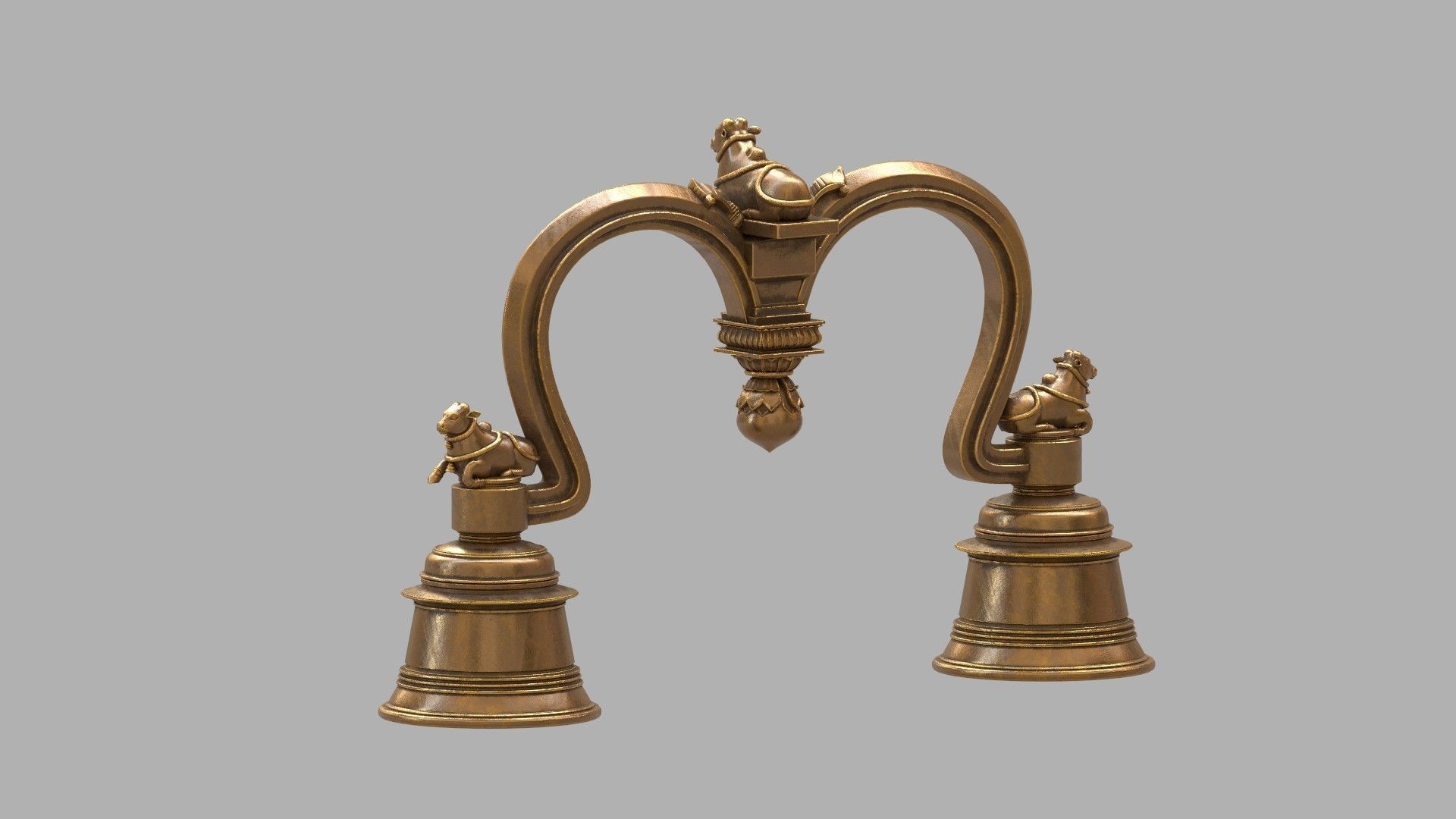 nandi temple bell  3D model_4