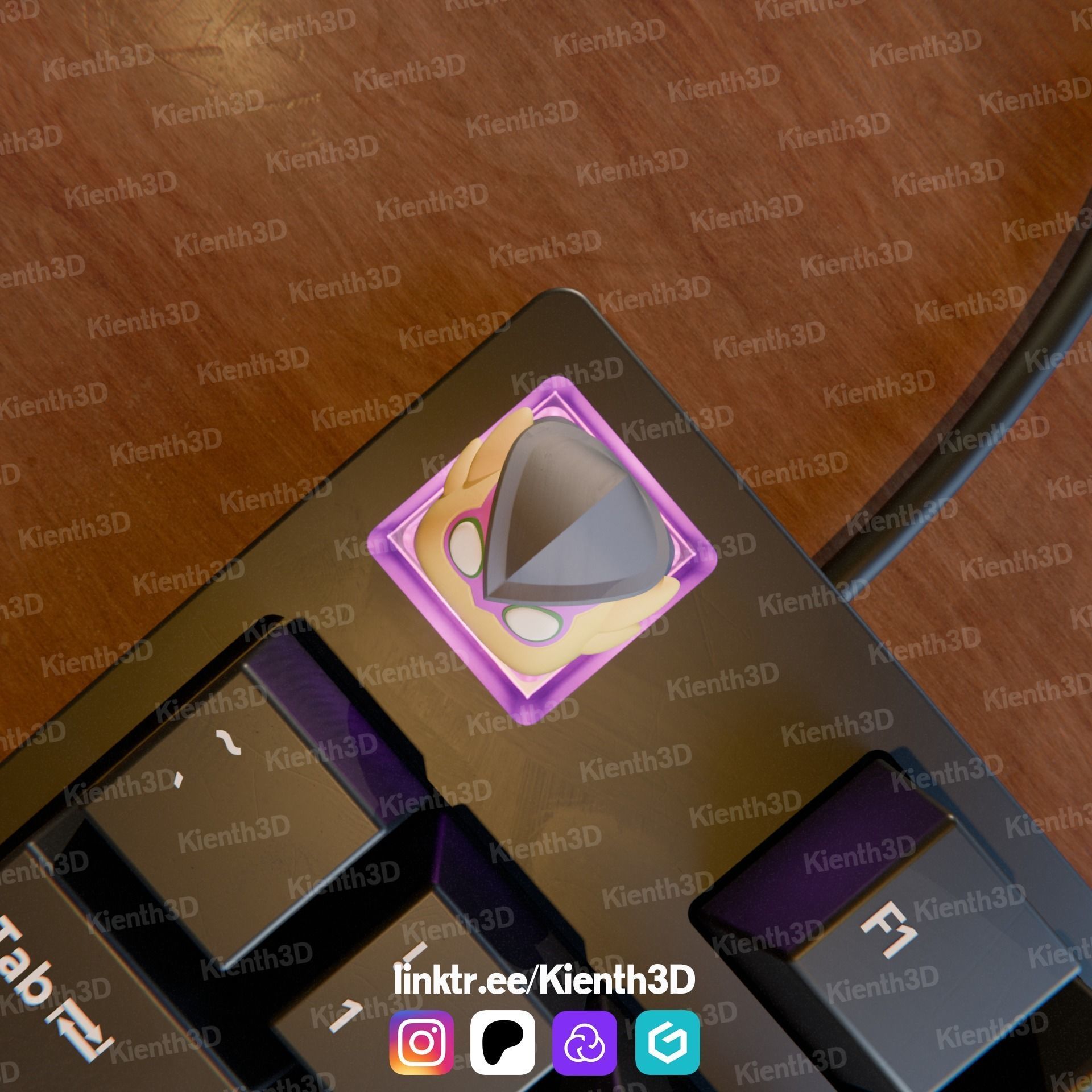 Wingman Valorant Keycap 3D print model_2