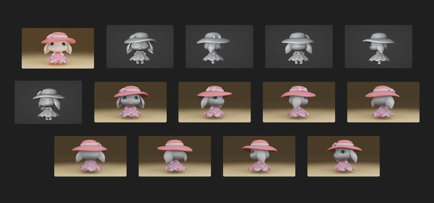 rabbit 3D print model_1