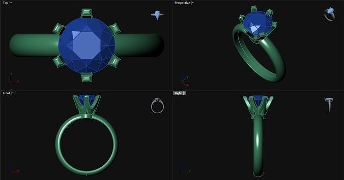 1ct Peg Head Engagement Ring  3D print model