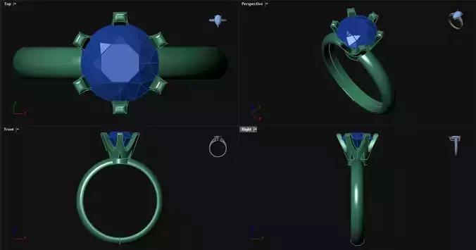 1ct Peg Head Engagement Ring 