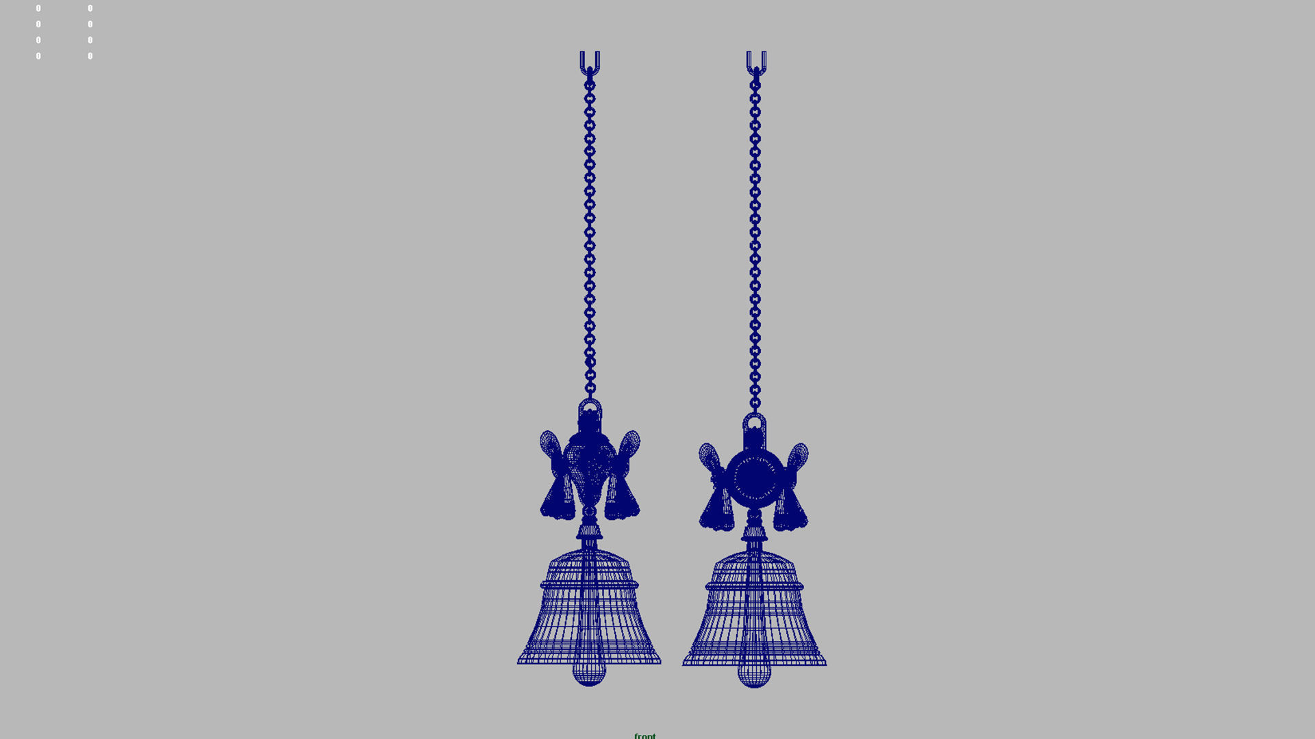 shanku chakra hanging bell  3D model_5