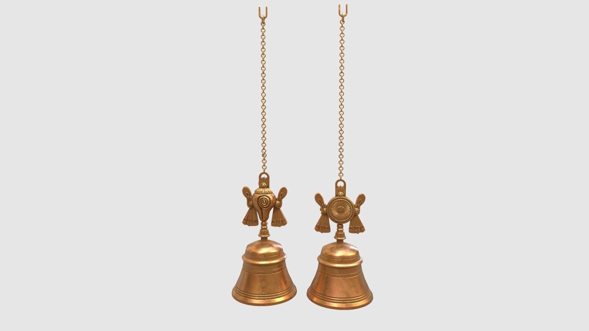 shanku chakra hanging bell  3D model_4