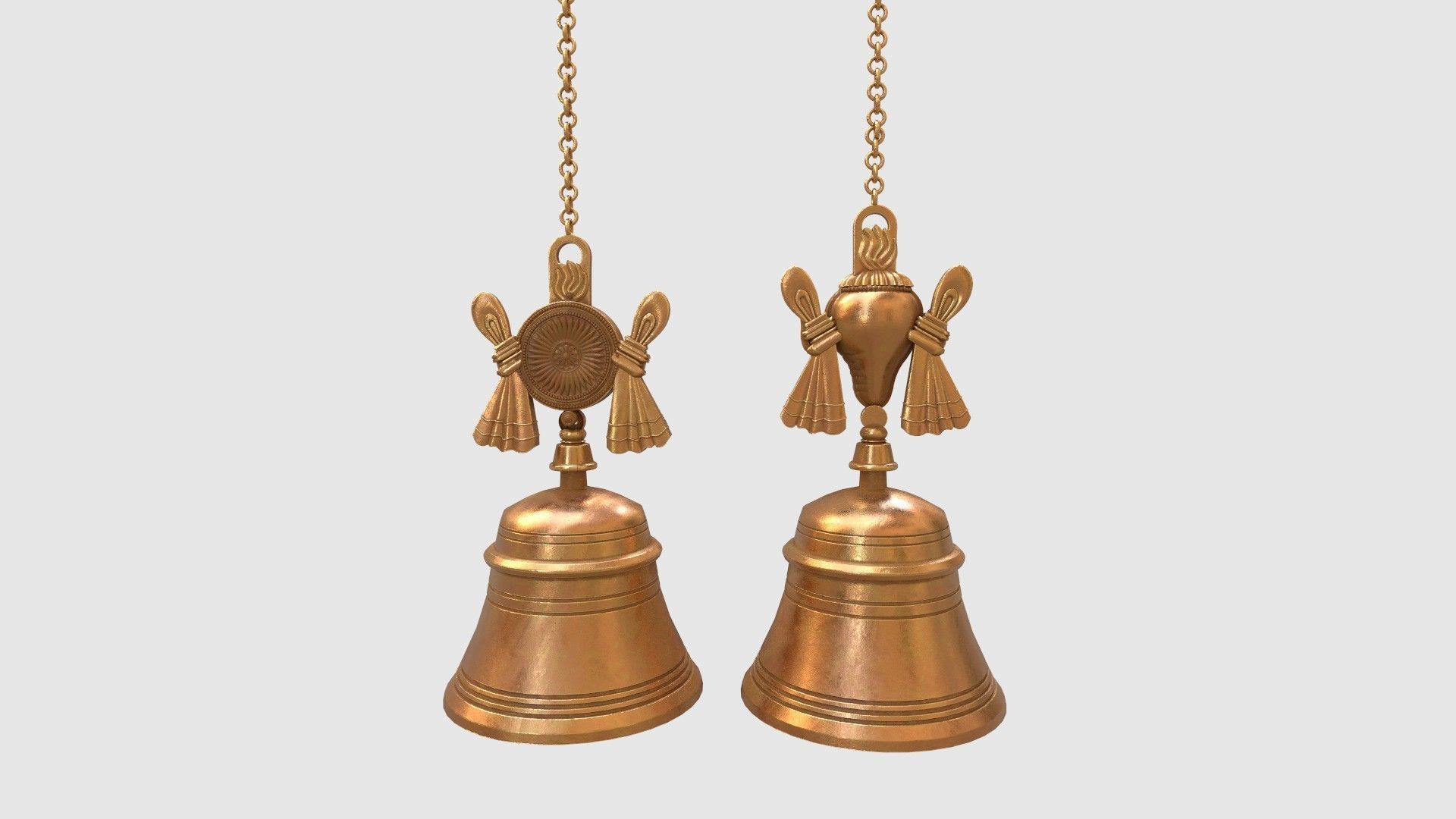 shanku chakra hanging bell  3D model_3