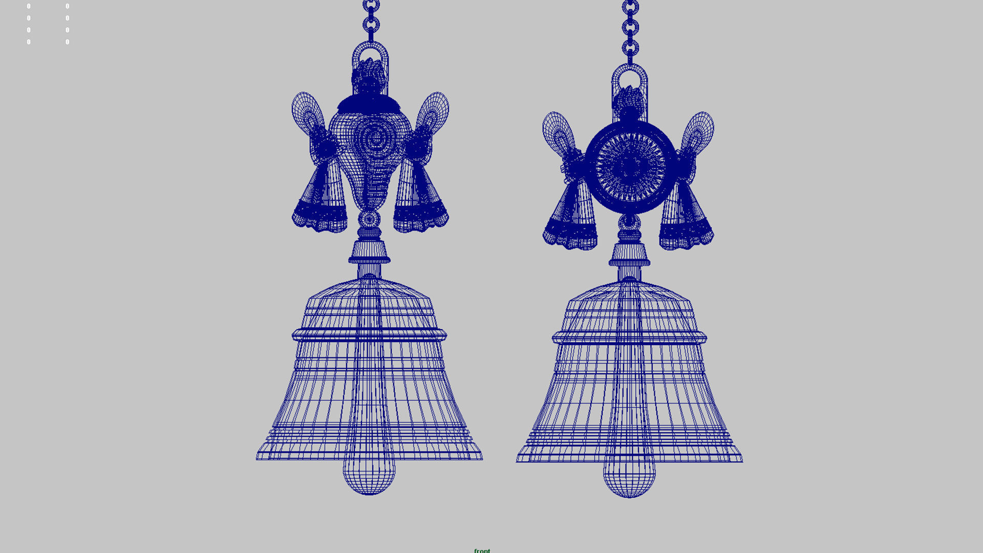 shanku chakra hanging bell  3D model_6