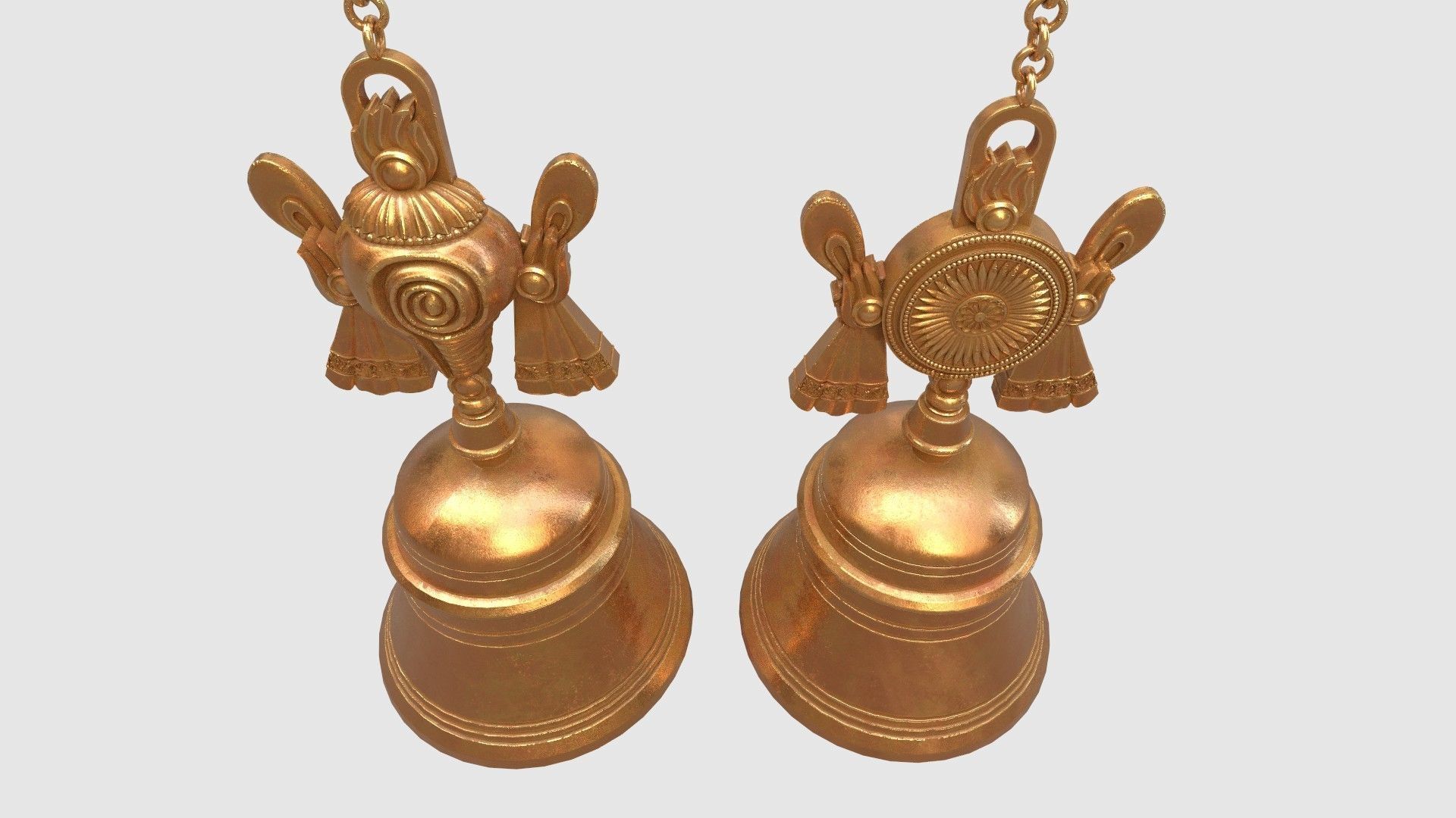 shanku chakra hanging bell  3D model_2