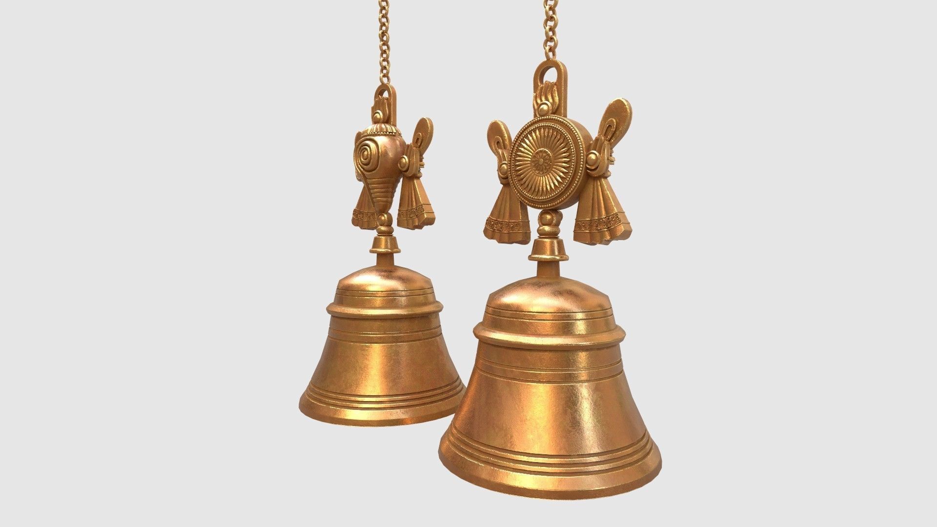 shanku chakra hanging bell  3D model_1