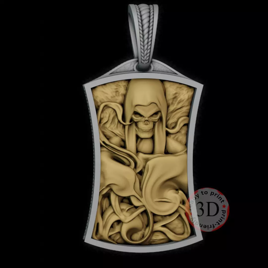 Death pendant memento mori easy printing 3D print model