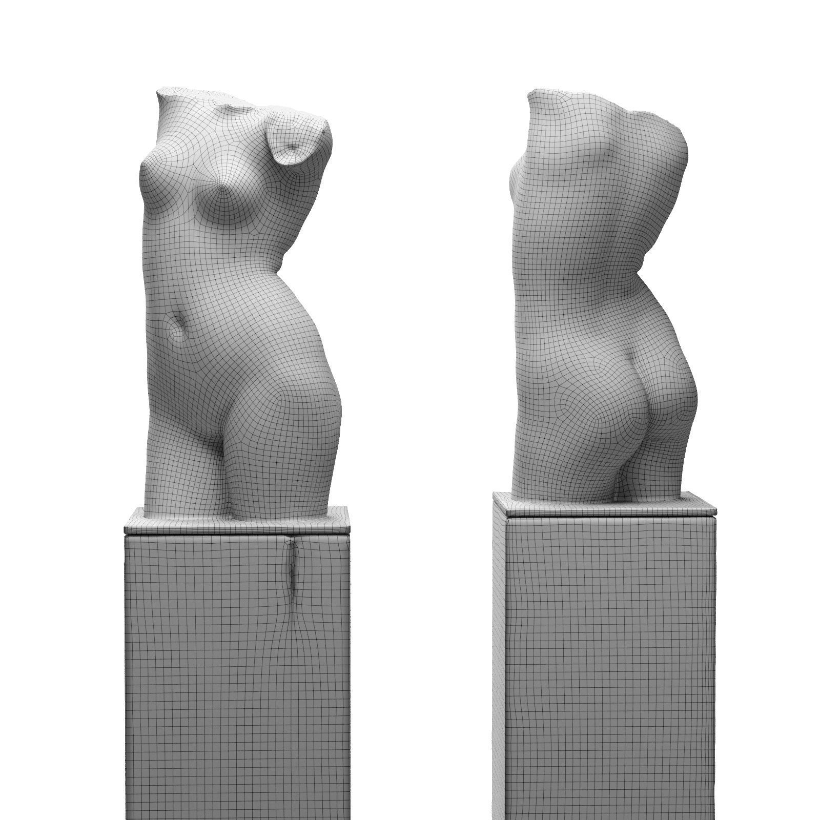 Galatea Bust sculpture Low-poly 3D model_5