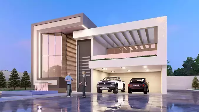 Modern Villa Modeled with SketchUp and Rendered with Lumion  3D model Modern Villa Modeled with SketchUp and Rendered with Lumion  3D model