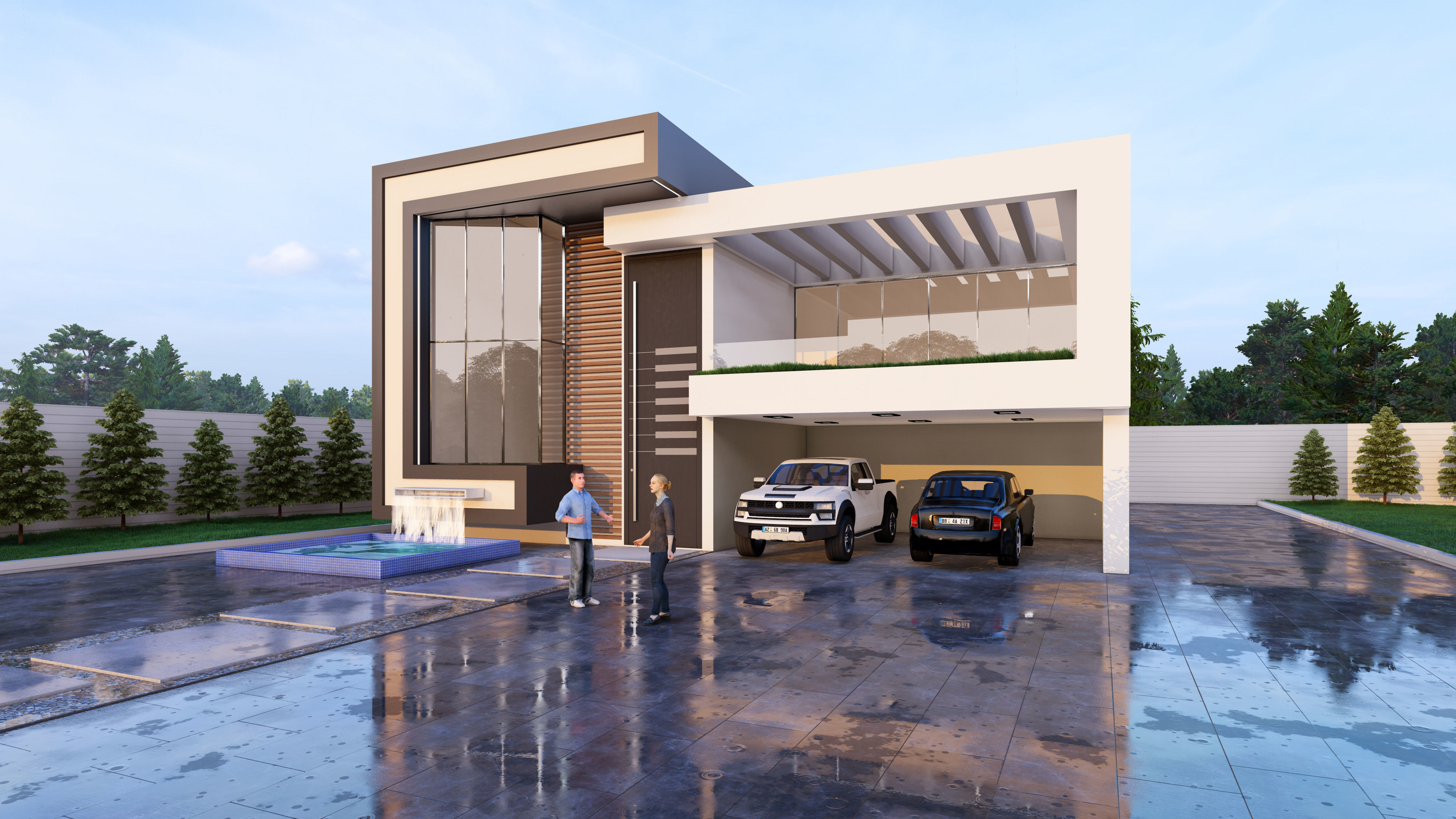 Modern Villa Modeled with SketchUp and Rendered with Lumion  3D model_6