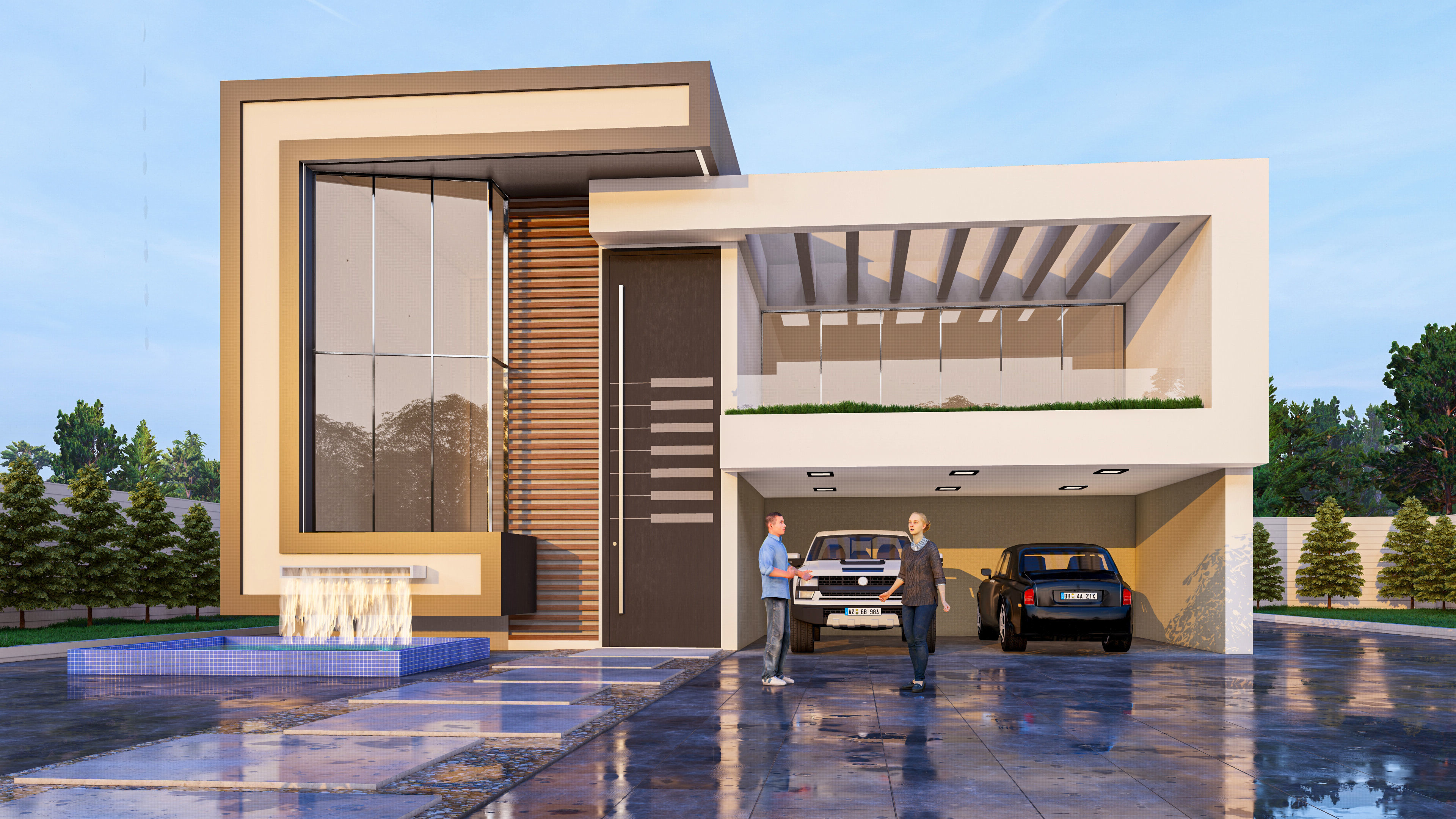 Modern Villa Modeled with SketchUp and Rendered with Lumion  3D model_4