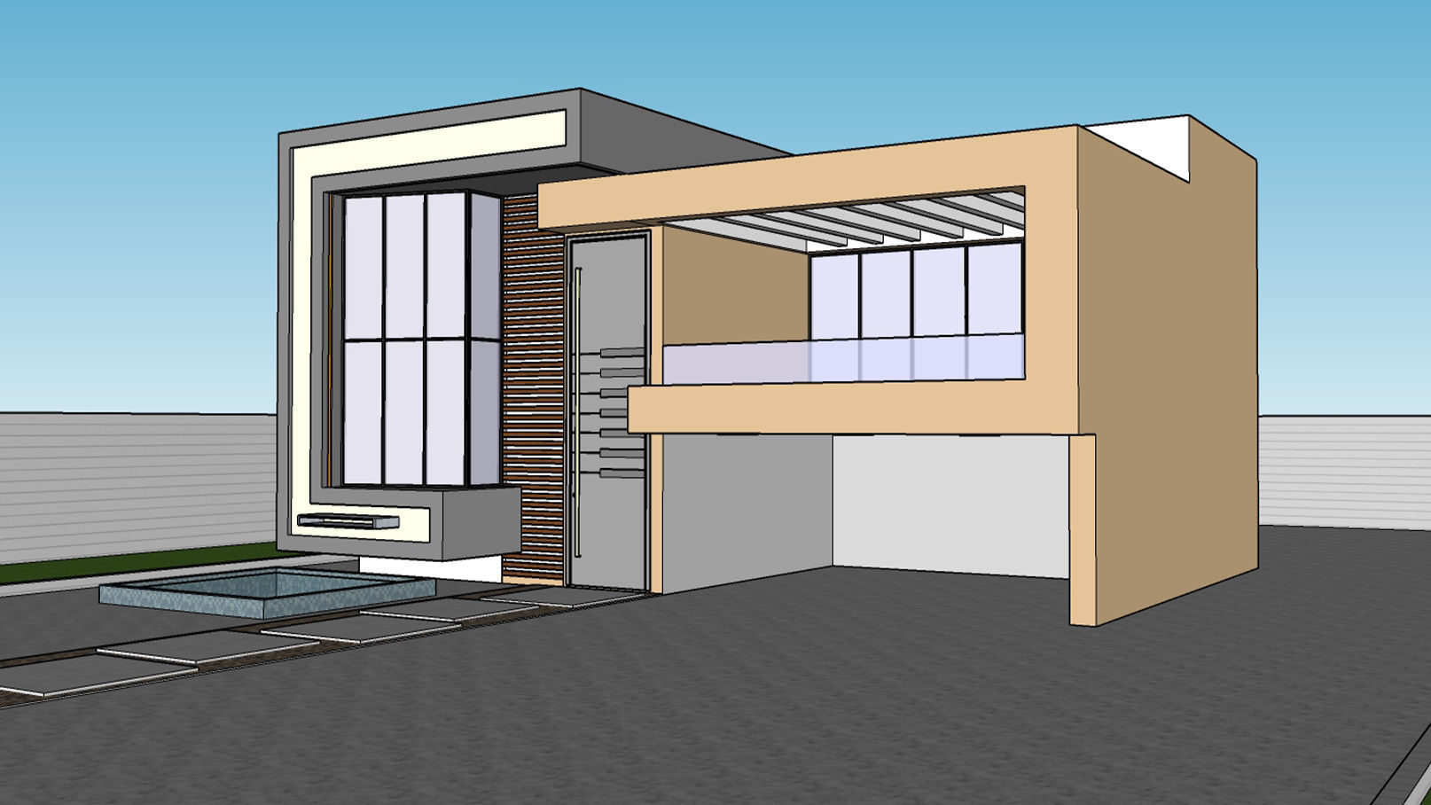 Modern Villa Modeled with SketchUp and Rendered with Lumion  3D model_3
