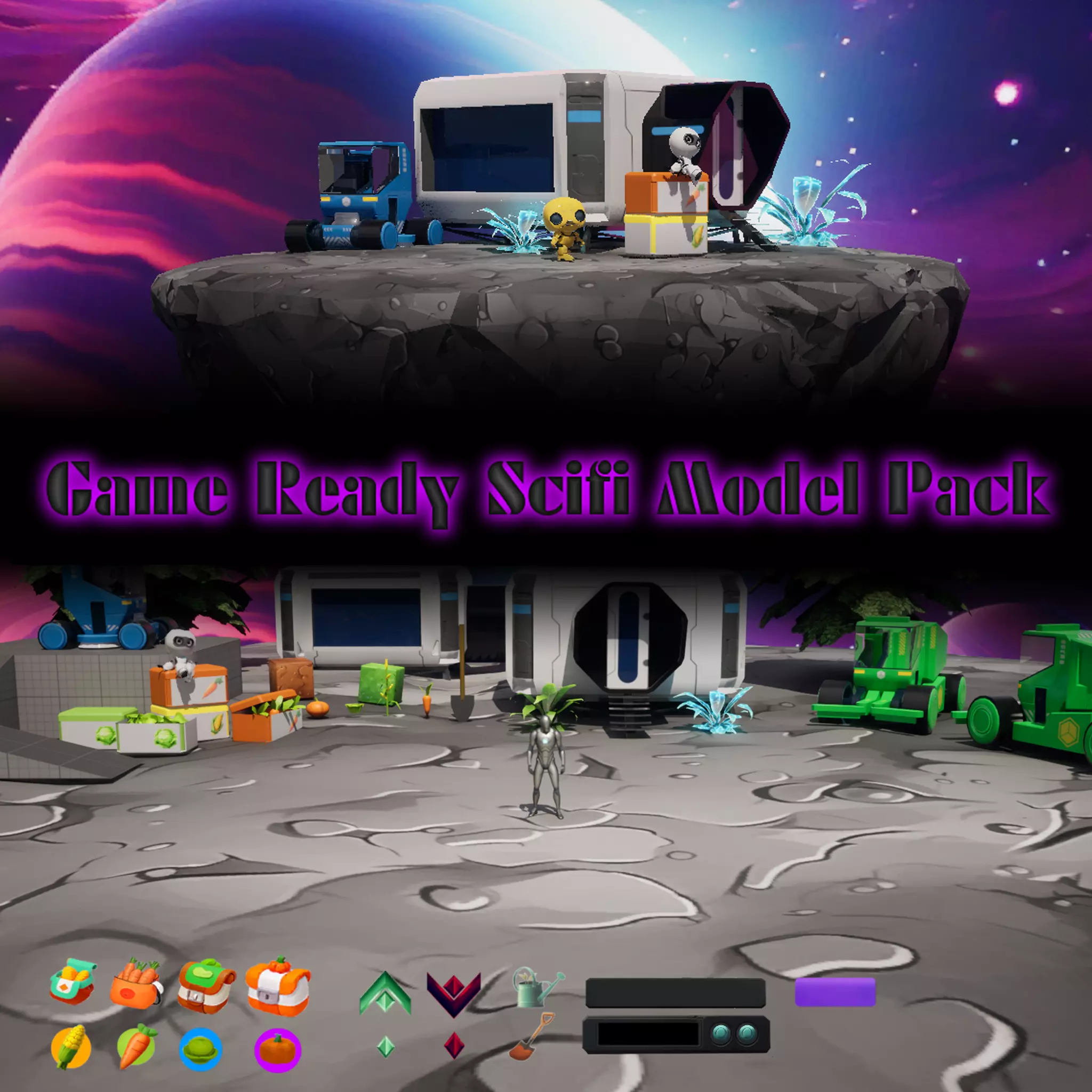 Game Ready Scifi Asset Pack Low-poly 3D model_0