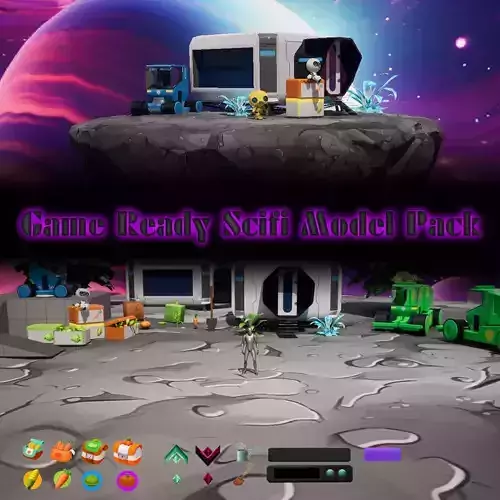 Game Ready Scifi Asset Pack Low-poly 3D model
