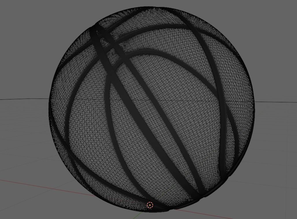 Basketball - low poly - game ready Low-poly 3D model_4