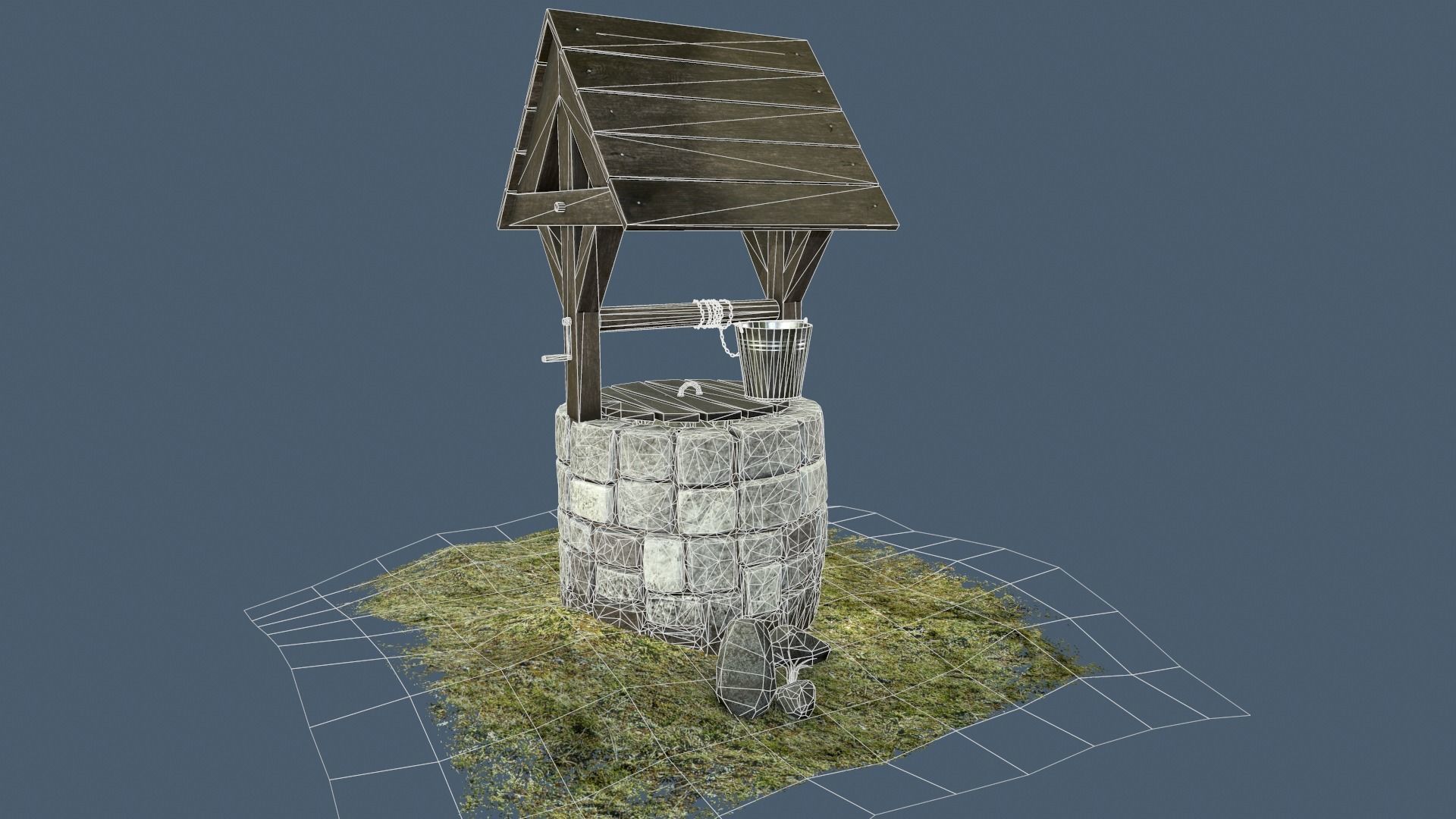 Stone Well 3D model_4