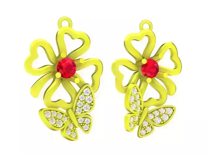 A6788 Luxury Diamond Flower Butterfly Women Pendant