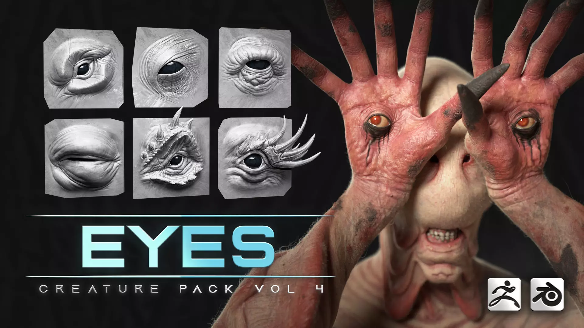 44 EYE - High Detailed Eye For Creatures - VDM Zbursh Blender 3D model_0