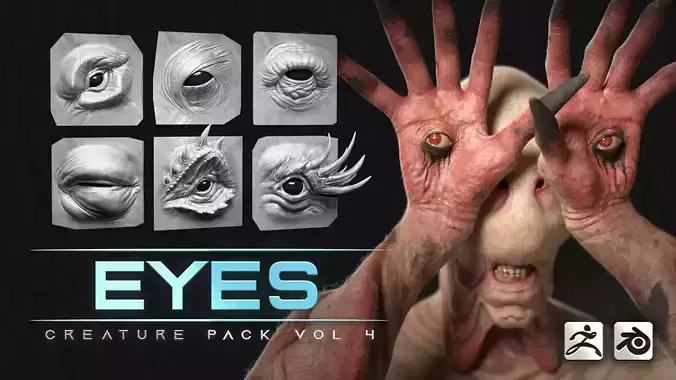 44 EYE - High Detailed Eye For Creatures - VDM Zbursh Blender 3D model
