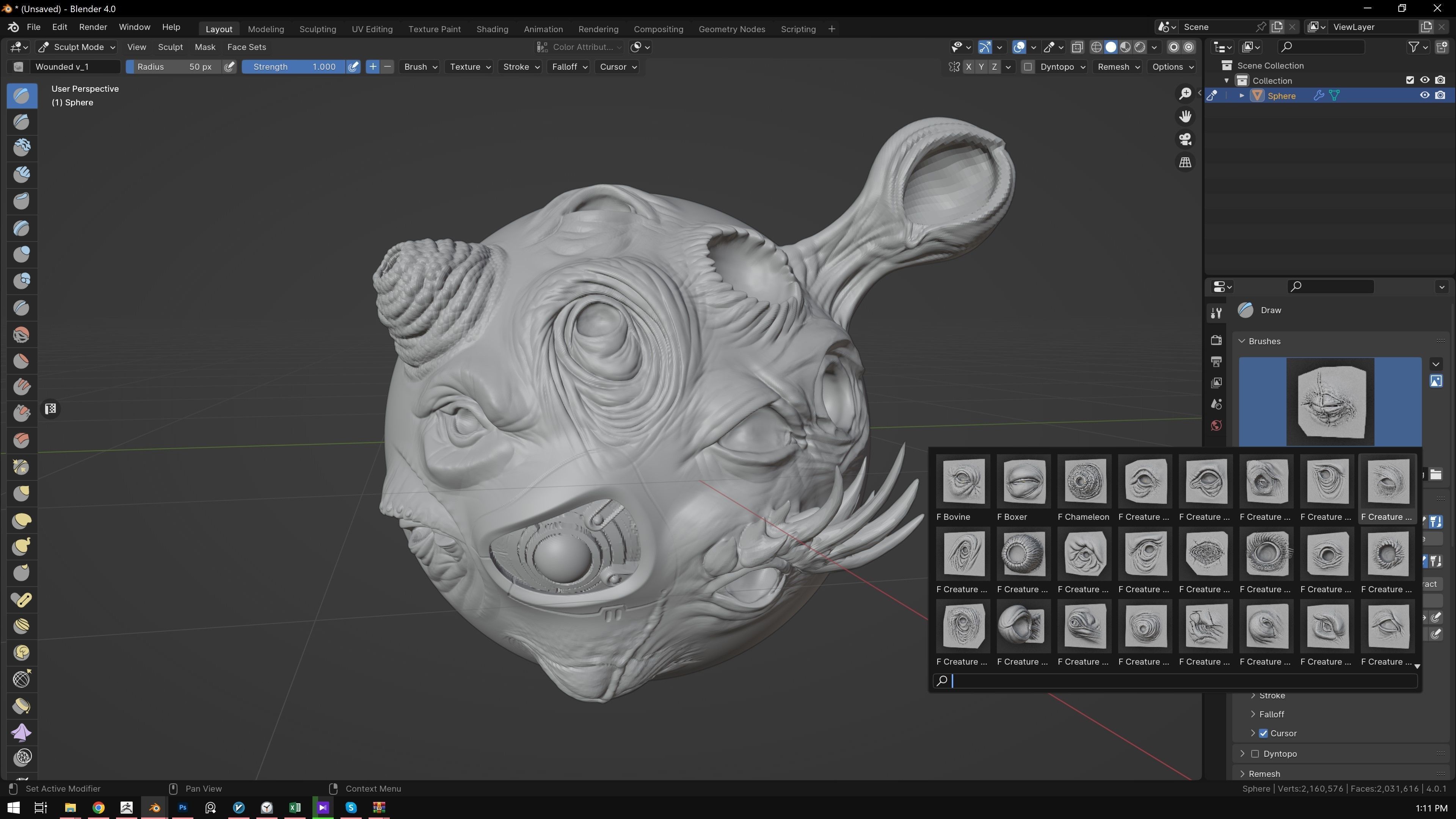 44 EYE - High Detailed Eye For Creatures - VDM Zbursh Blender 3D model_4