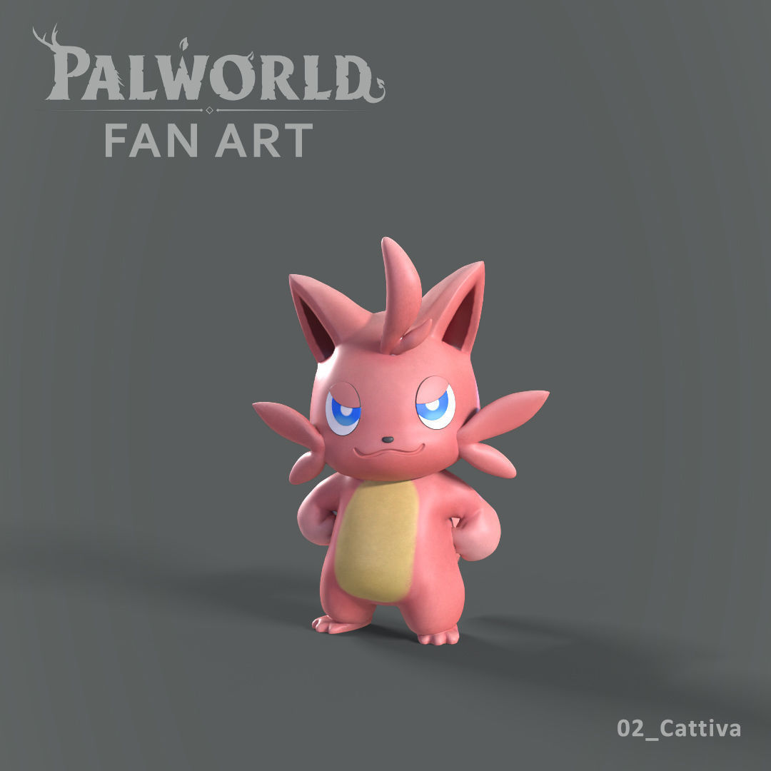 PALWORLD 02 CATTIVA FANART 3D print model_1