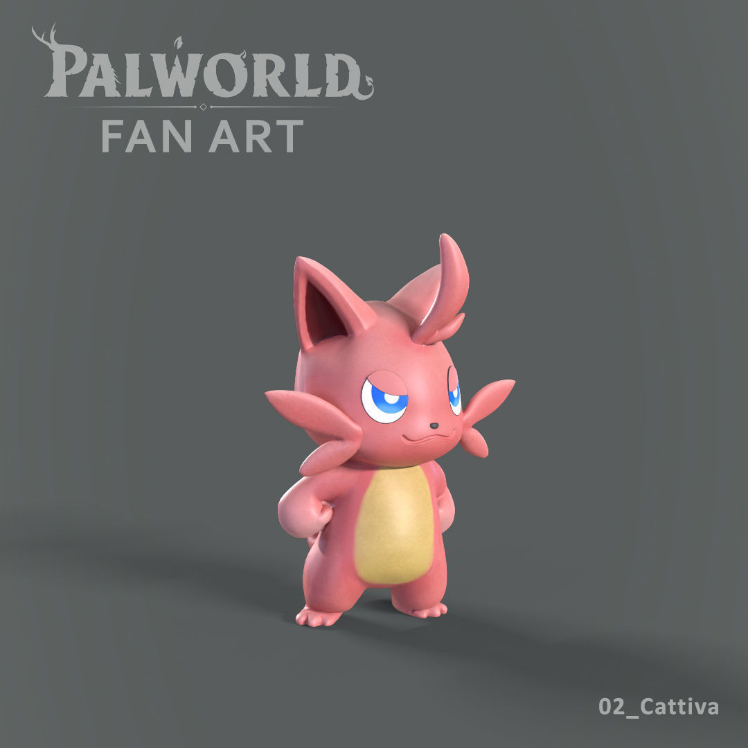 PALWORLD 02 CATTIVA FANART 3D print model_2