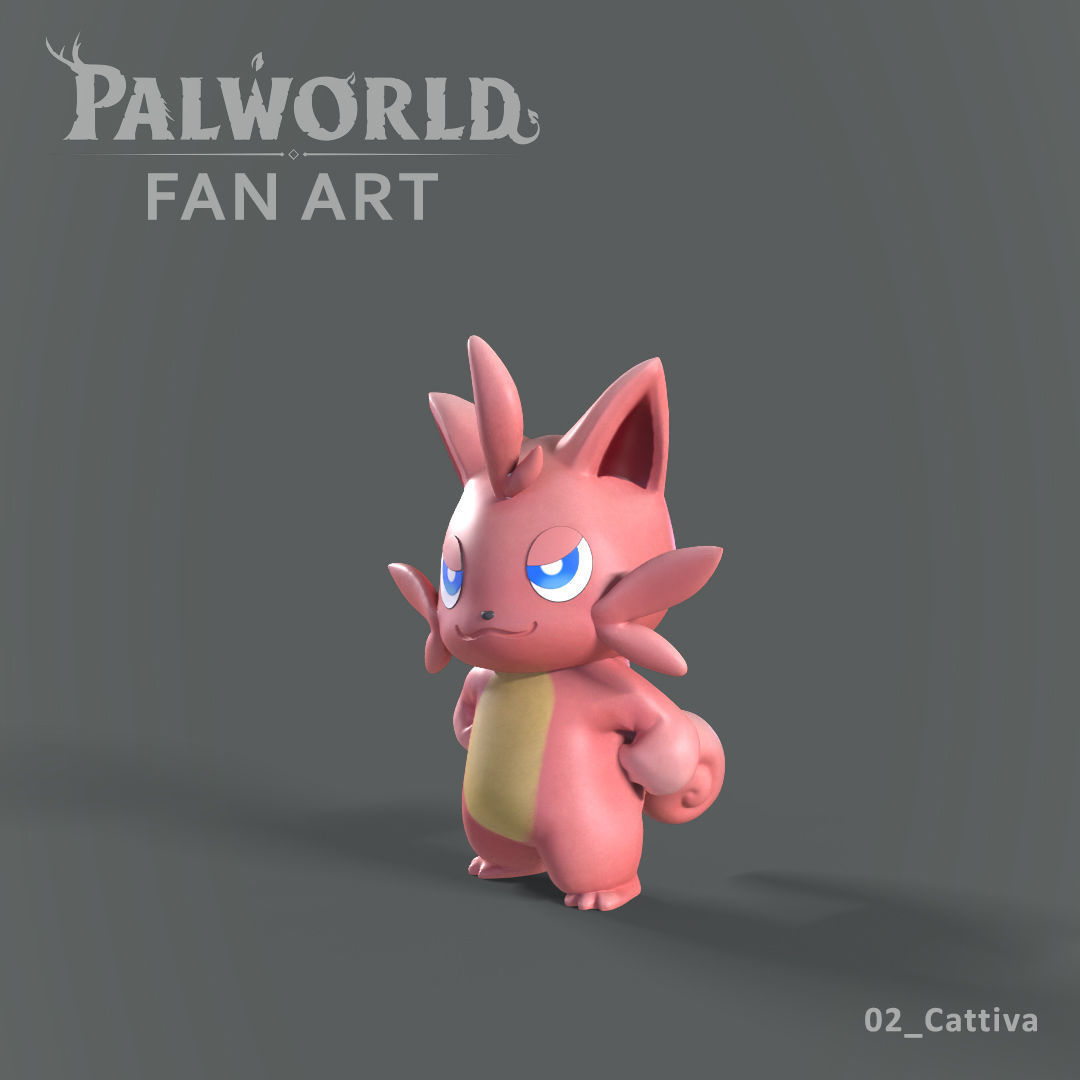 PALWORLD 02 CATTIVA FANART 3D print model_3