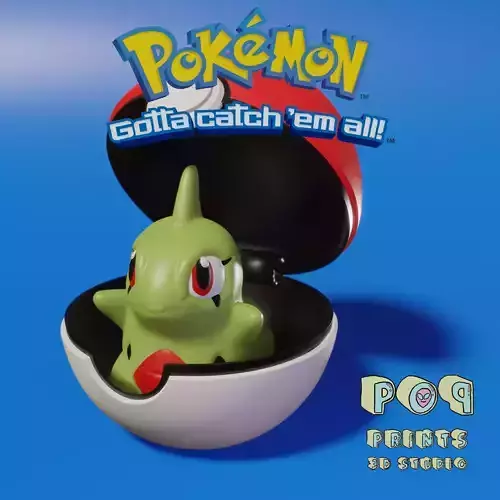 Baby Larvitar inside Pokeball Print In Place