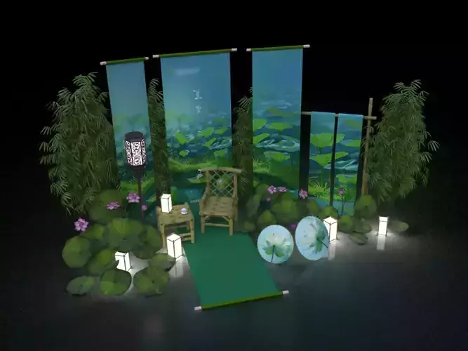 Chinese style artistic conception and styling