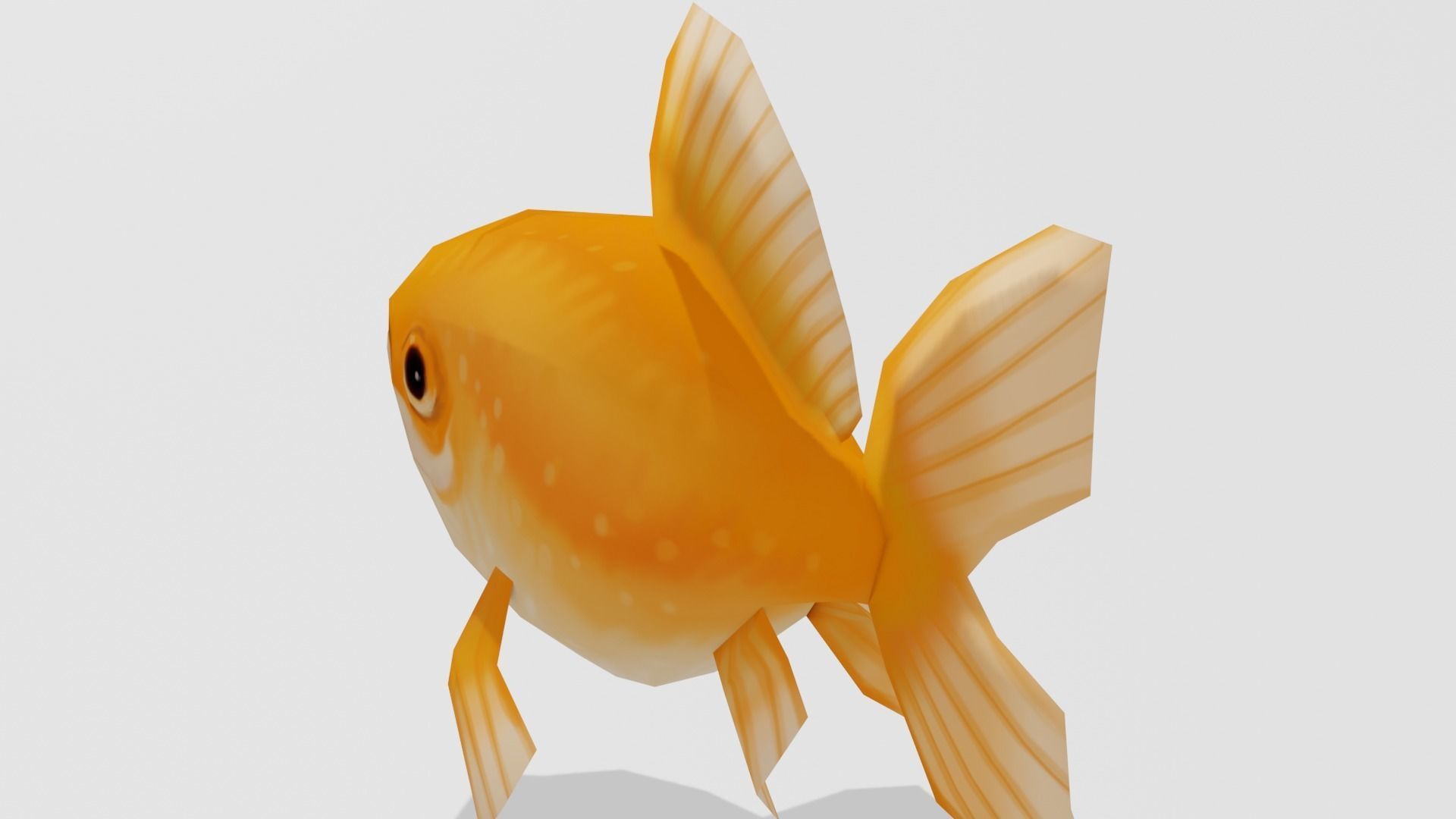 Golden Fish - Hand Painted 3D model_3
