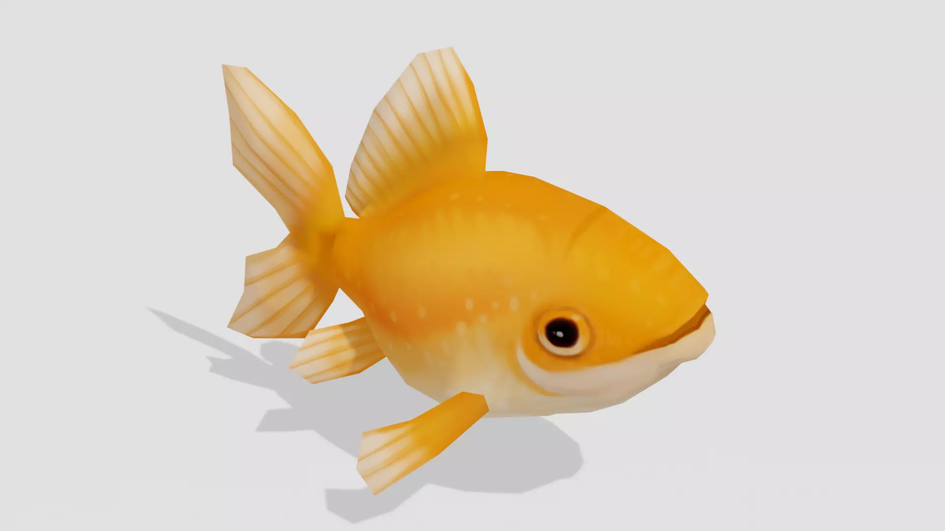 Golden Fish - Hand Painted 3D model_0