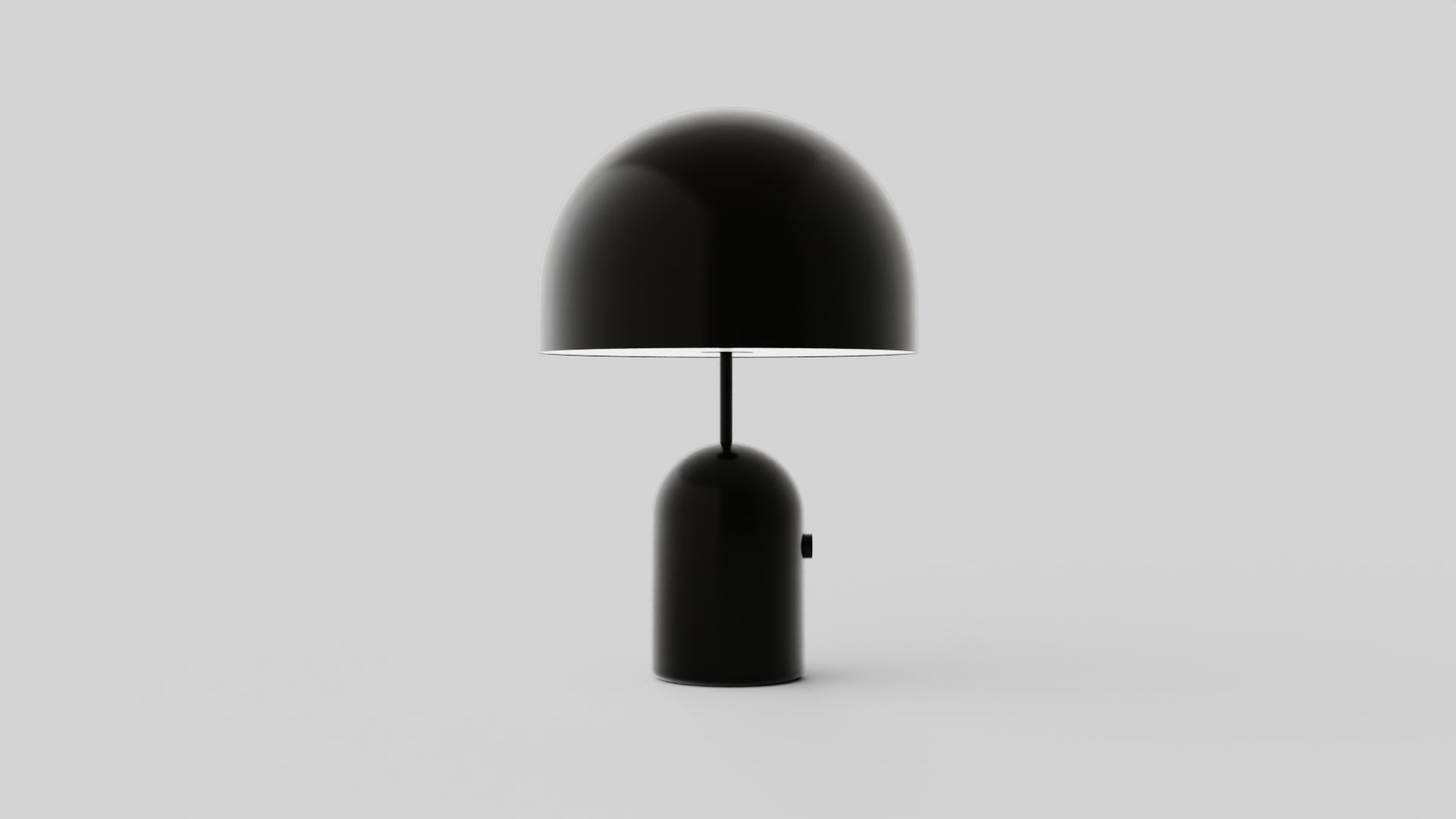 Bell Table Lamp Light Black Low-poly 3D model_2