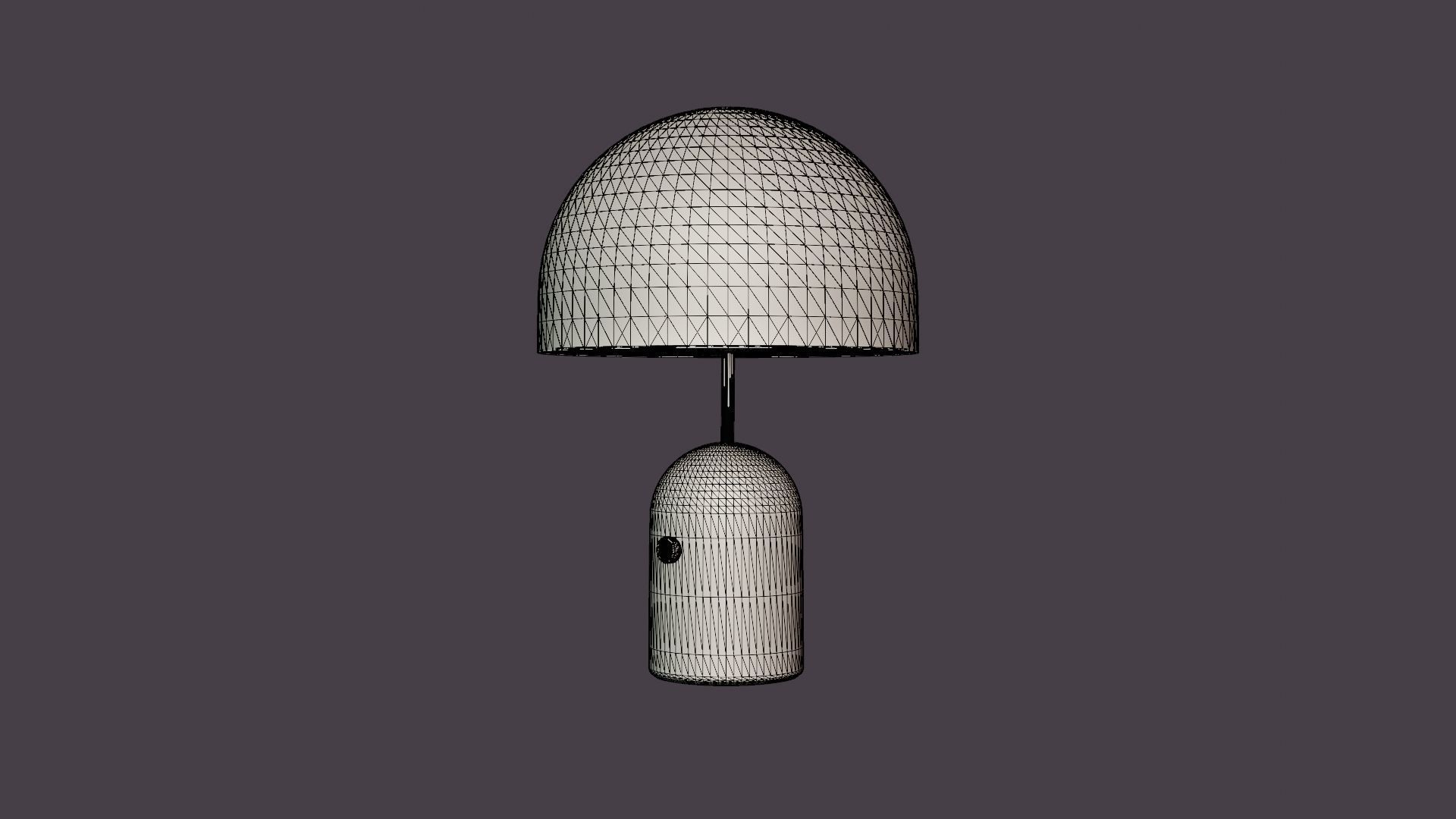 Bell Table Lamp Light Black Low-poly 3D model_5