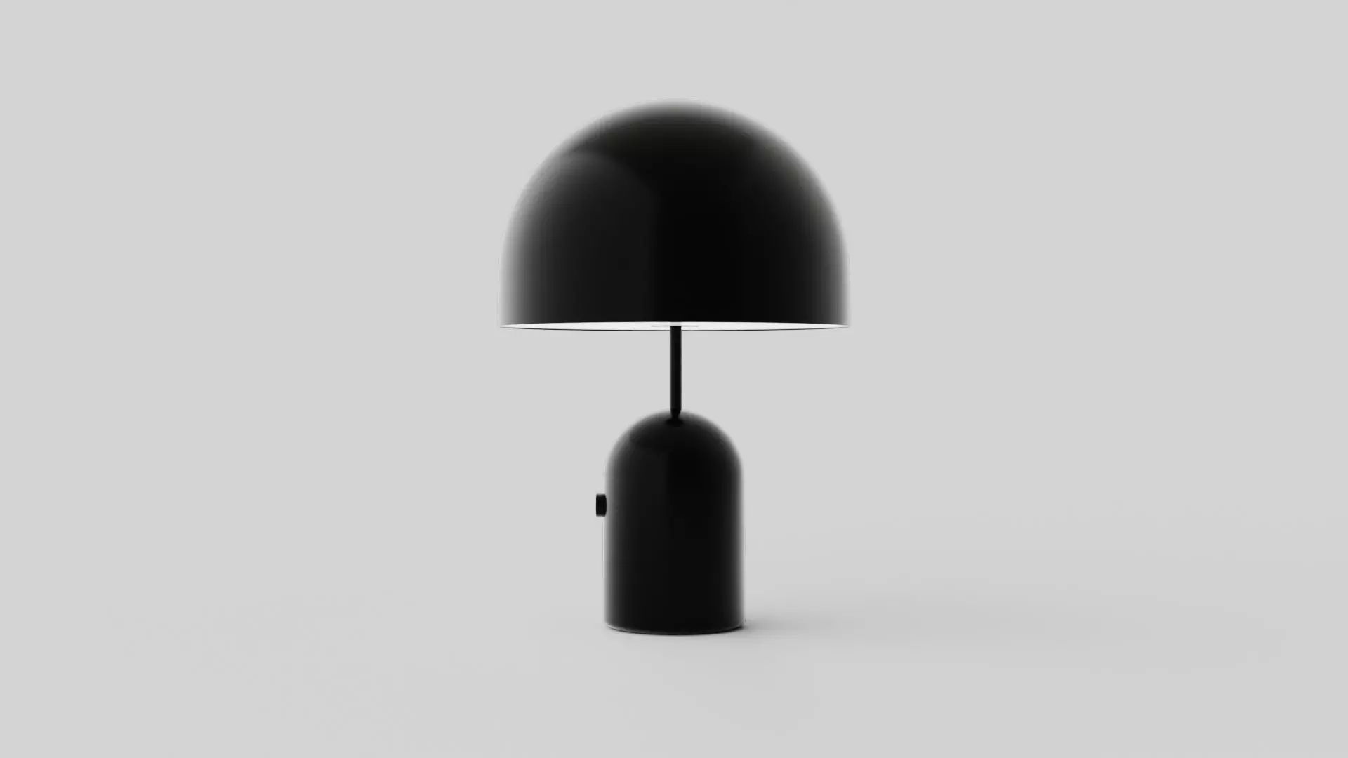 Bell Table Lamp Light Black Low-poly 3D model_0
