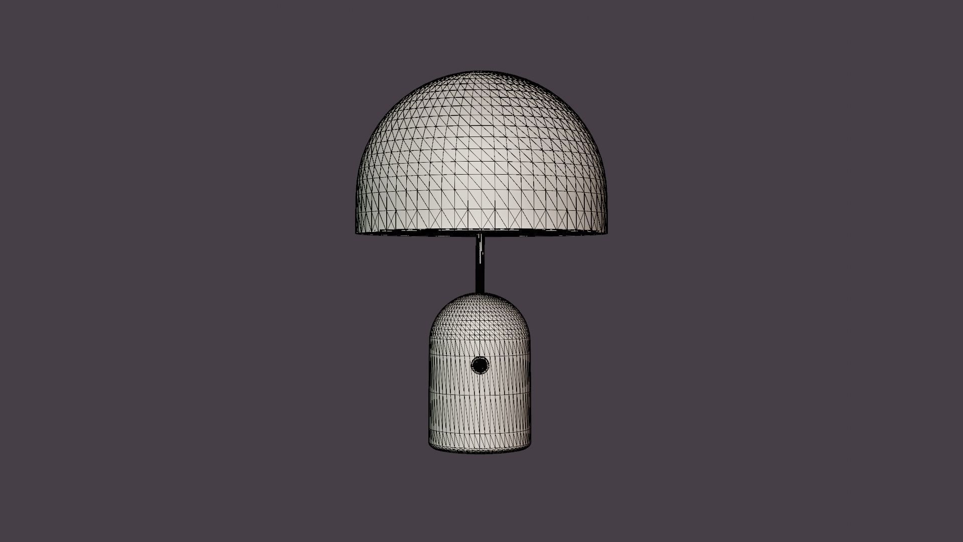 Bell Table Lamp Light Black Low-poly 3D model_6
