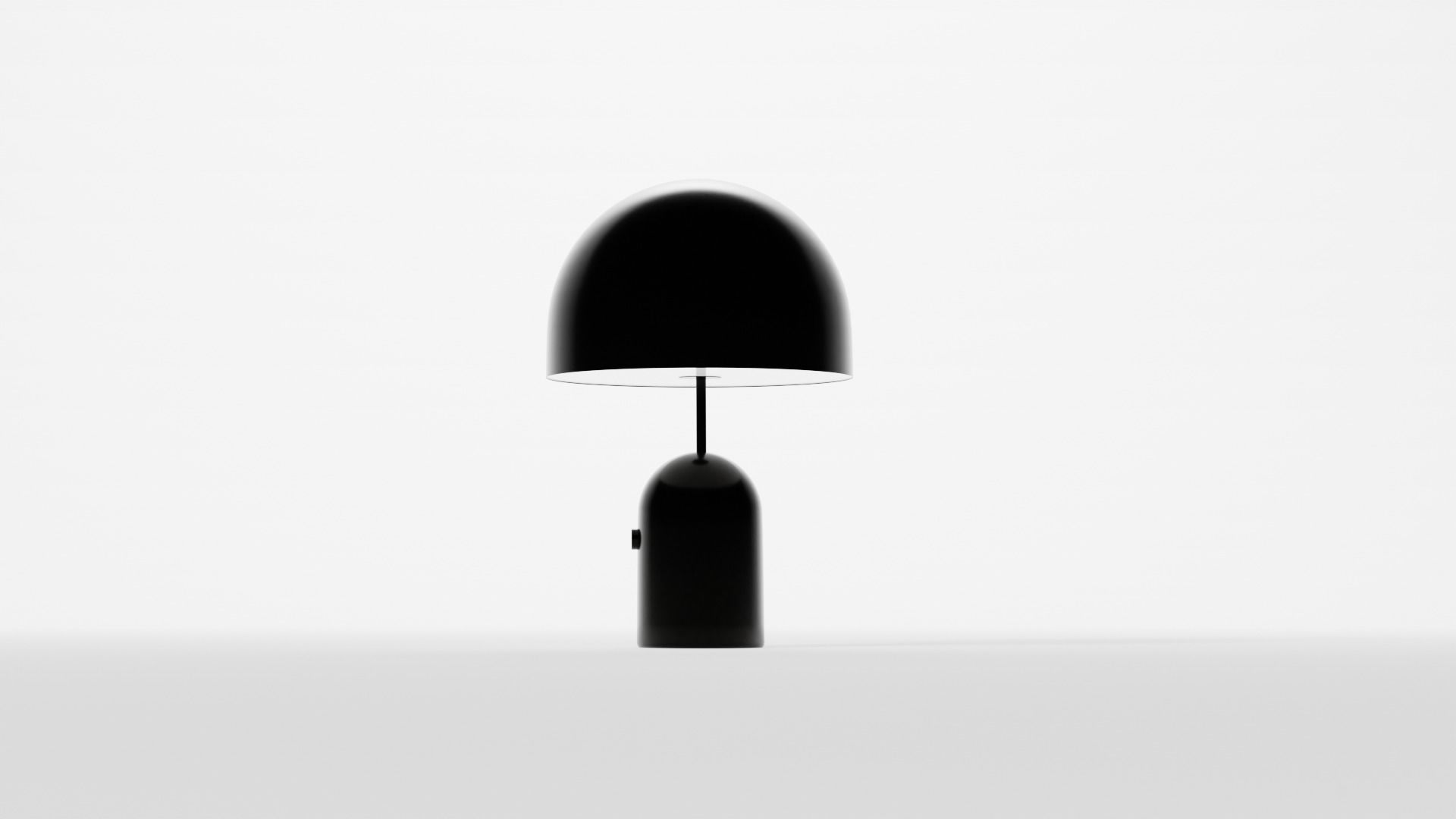 Bell Table Lamp Light Black Low-poly 3D model_1