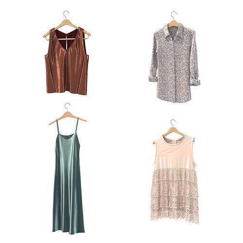 Clothing on Hanger 2 3D model
