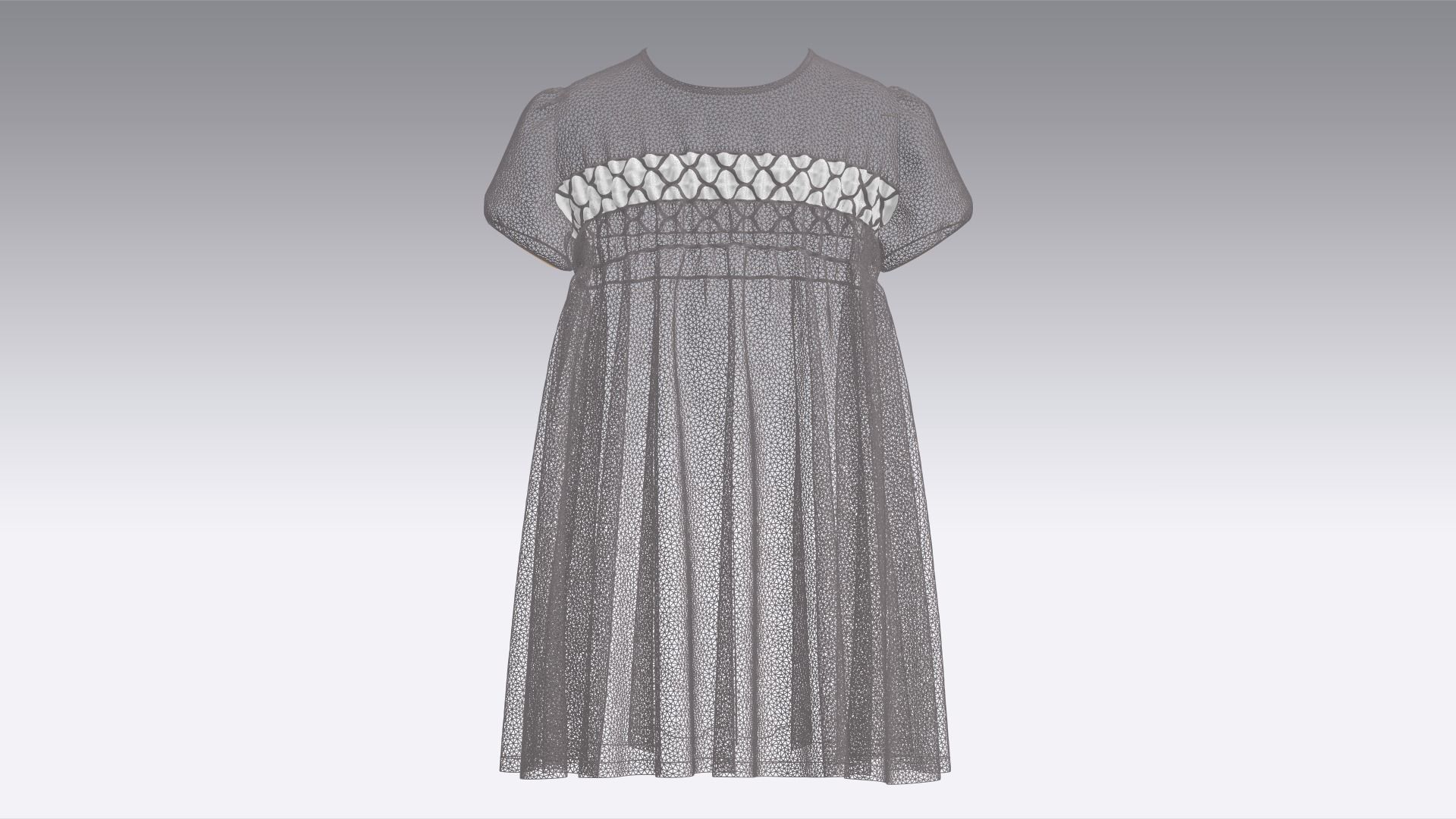 Kids Party Dress 3D model_10