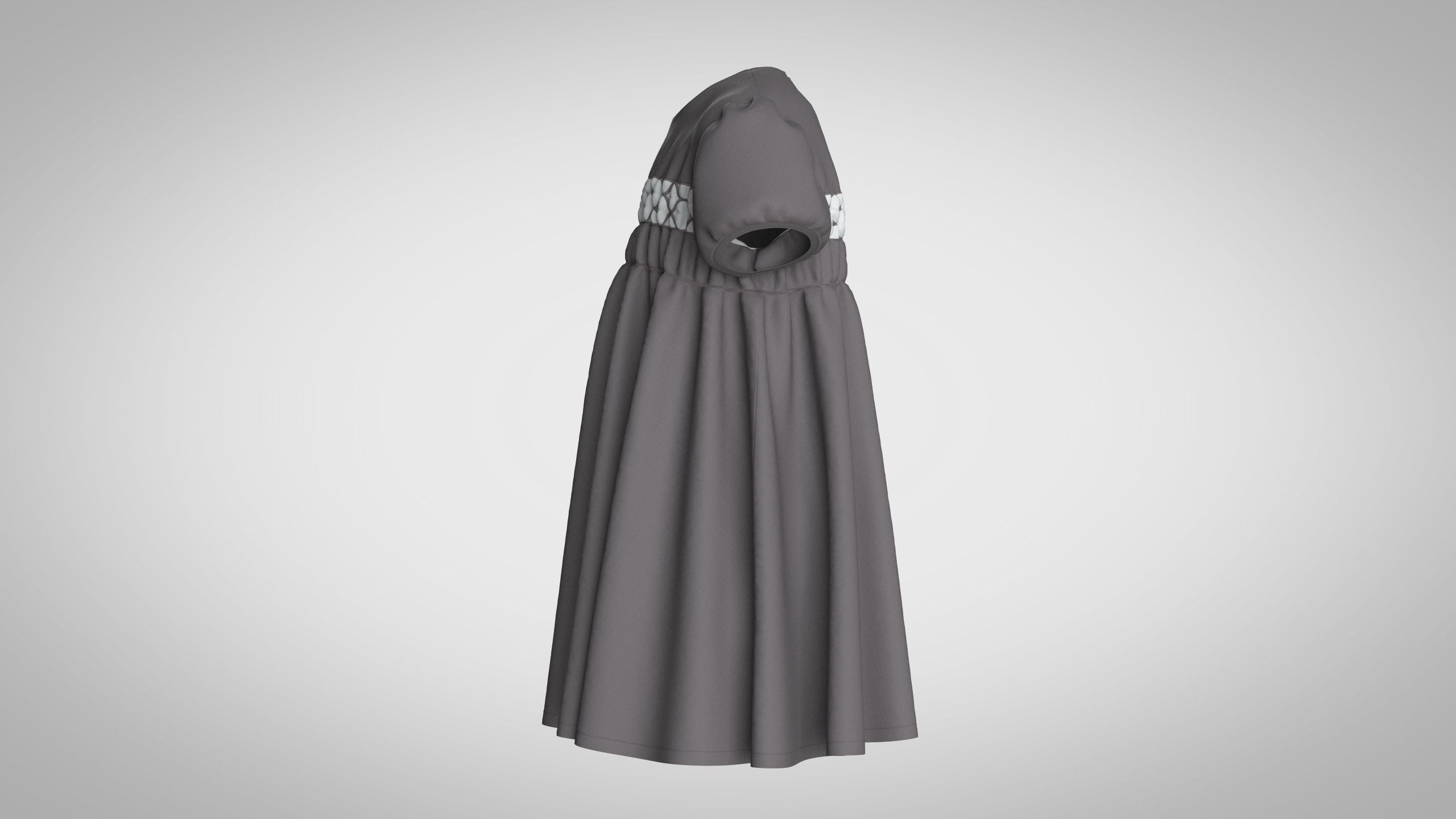 Kids Party Dress 3D model_9