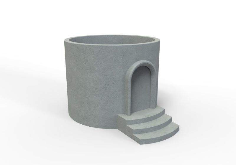 Short Circular Villa Flower Pot  3D print model_1